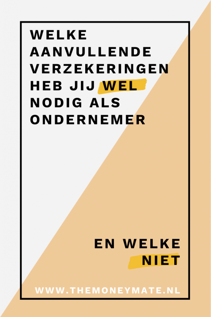 aanvullende verzekering ondernemen