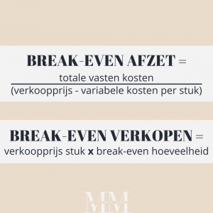 break-even afzet berekenen