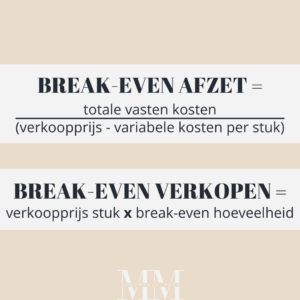 break-even afzet berekenen